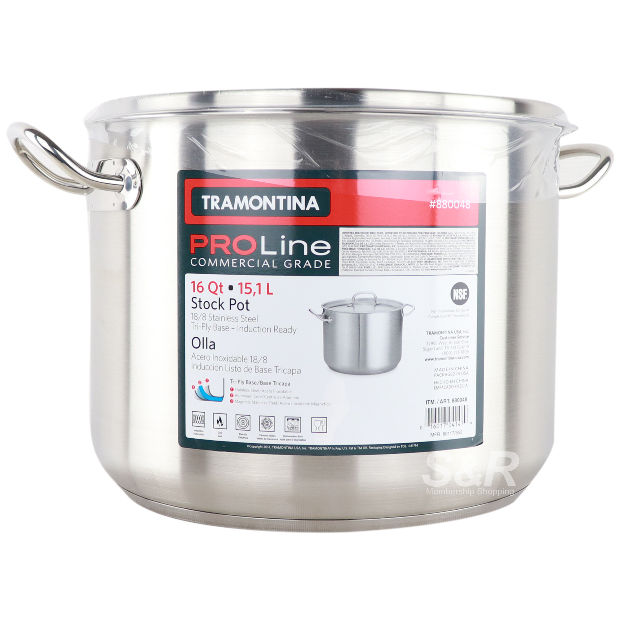 Tramontina ProLine Covered Stock Pot 15.1L Tramontina ProLine Covered Stock Pot 15.1L